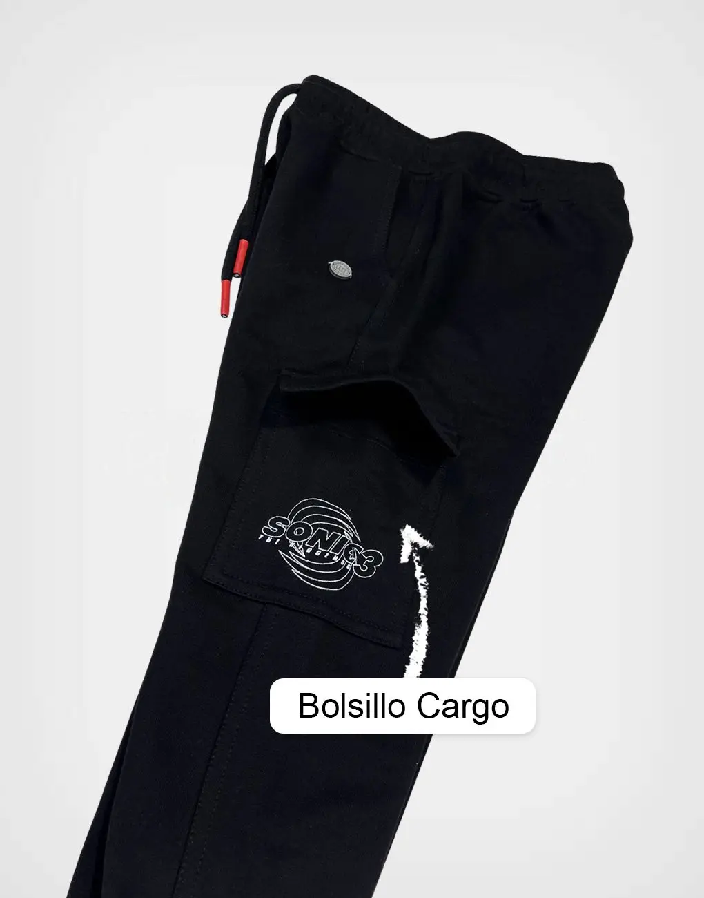Pantalón Jogger Shadow Sonic 3 Color Negro Para Niños