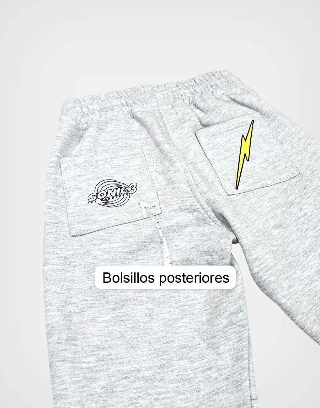 Pantalón Jogger Sonic & Tails Color Gris Claro Para Niños