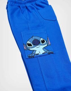 Pantalón Jogger Stitch Color Azul Para Niños