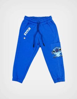 Pantalón Jogger Stitch Color Azul Para Niños