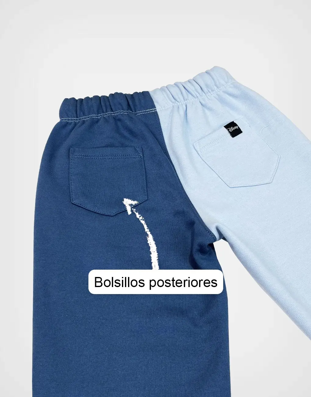 Pantalón Jogger Stitch Color Celeste + Azul Para Niñas