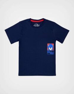Polo Manga Corta Sonic 3 Color Azul Marino Para Niños