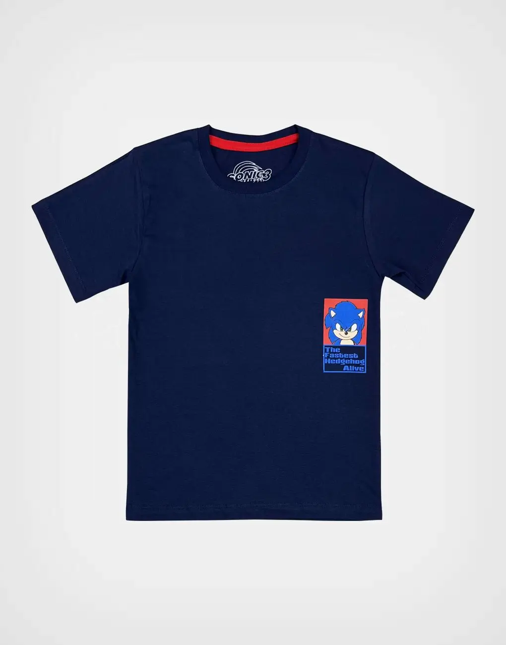 Polo Manga Corta Sonic 3 Color Azul Marino Para Niños