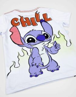 Polo Manga Corta Stitch Color Celeste Para Niño