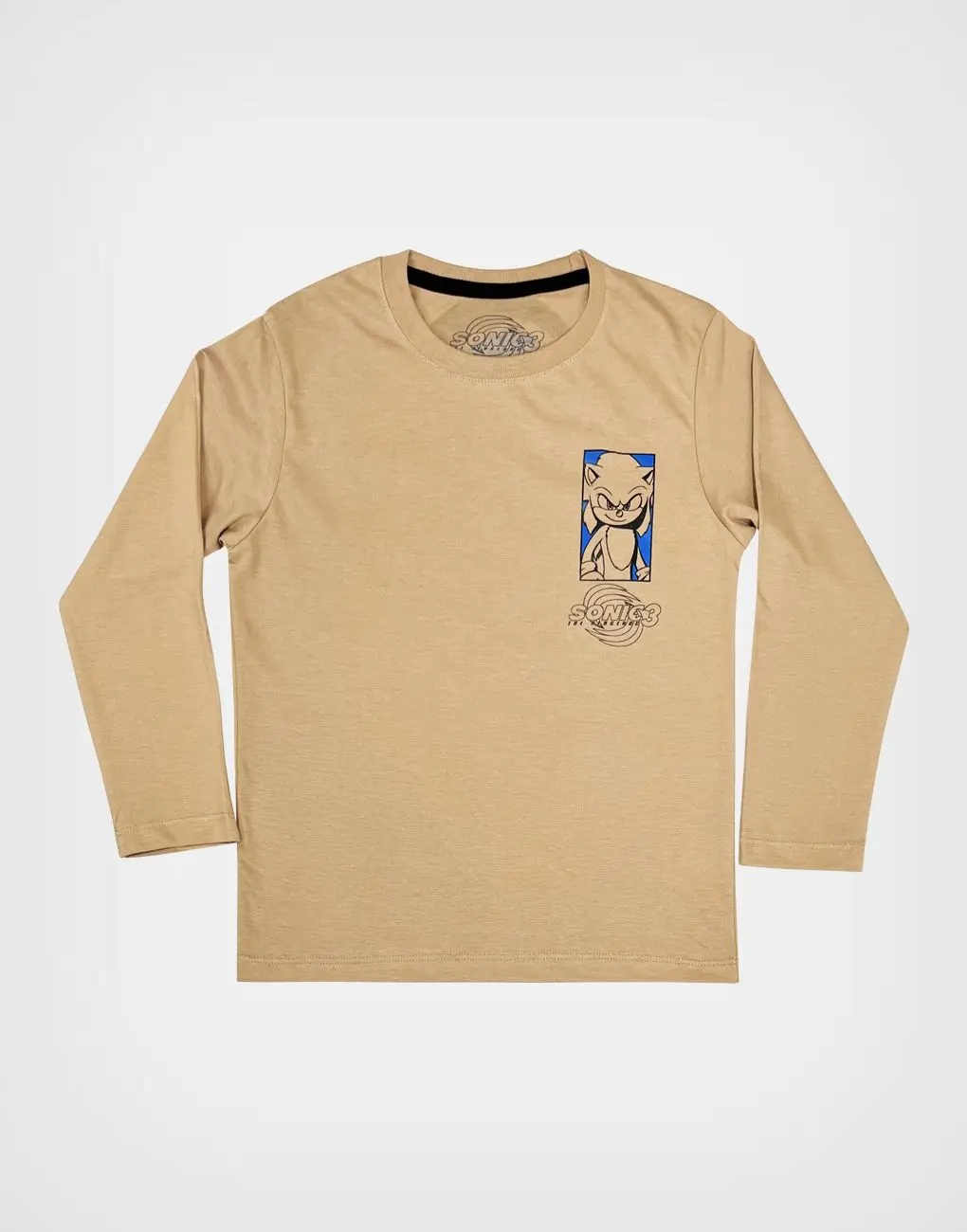 Polo Manga Larga Sonic 3 Color Beige Para Niños