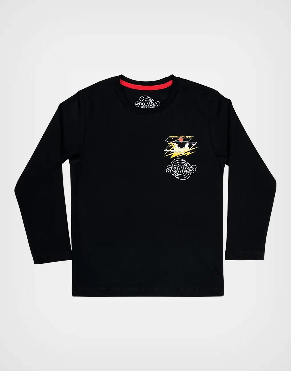 Polo Sonic Shadow Manga Larga Color Negro Para Niños