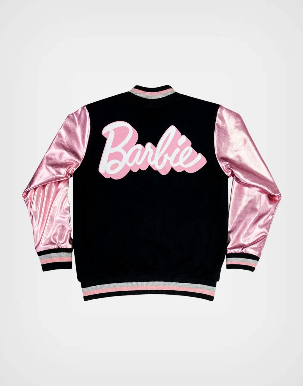 Casaca Bomber Barbie Color Negro + Rosa Para Niñas