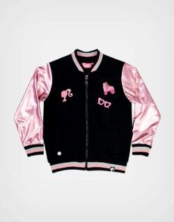 Casaca Bomber Barbie Color Negro + Rosa Para Niñas