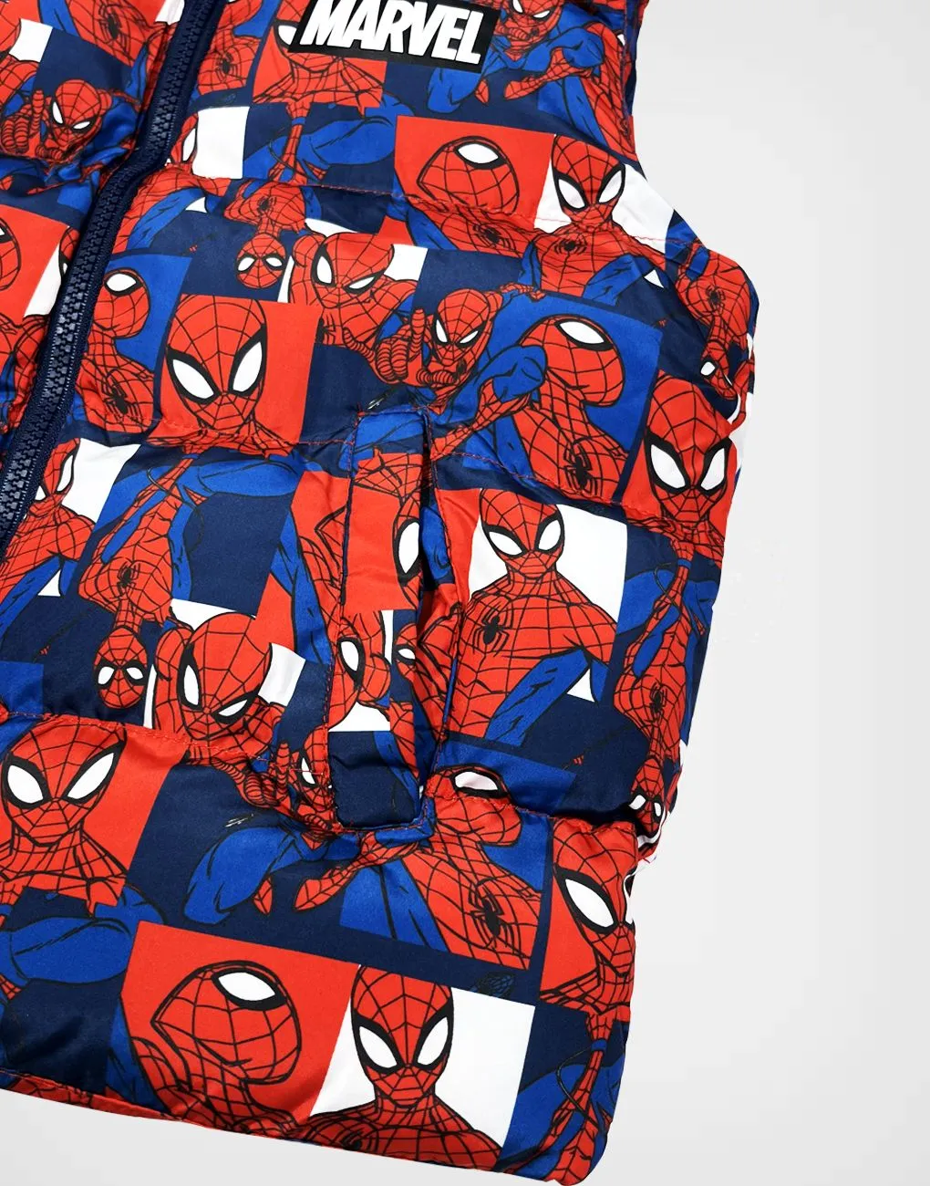 Chaleco Spiderman Color Azul con Capucha para niños