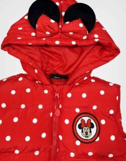 Chaleco Color Rojo Minnie Mouse con Capucha