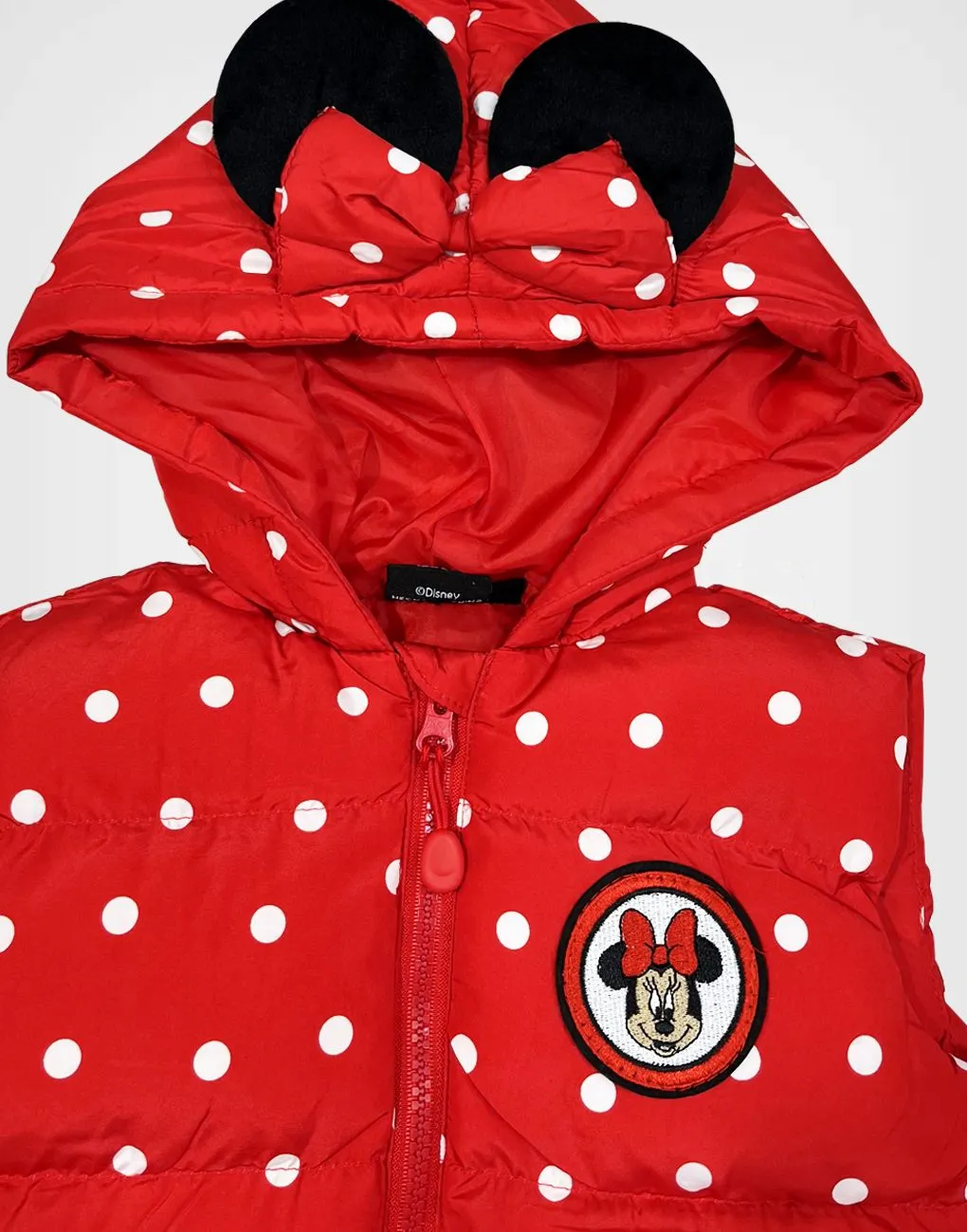 Chaleco Color Rojo Minnie Mouse con Capucha