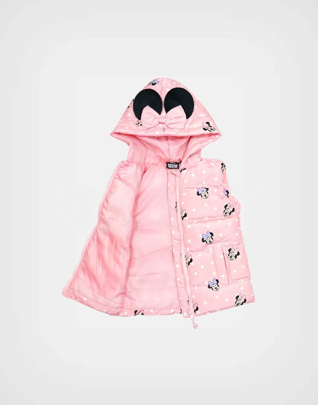 Chaleco Color Rosa Minnie Mouse con Capucha