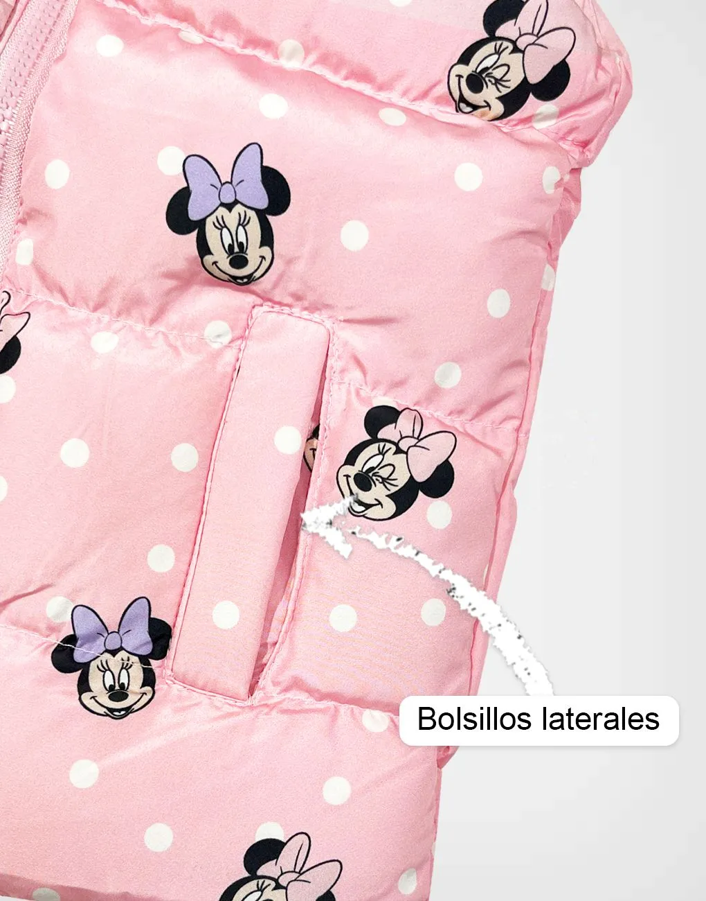 Chaleco Color Rosa Minnie Mouse con Capucha