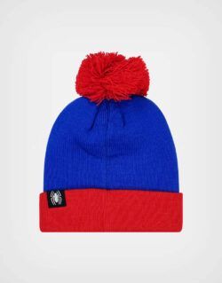 Gorro Invierno Spider Man Color Azul + Rojo Para Niños