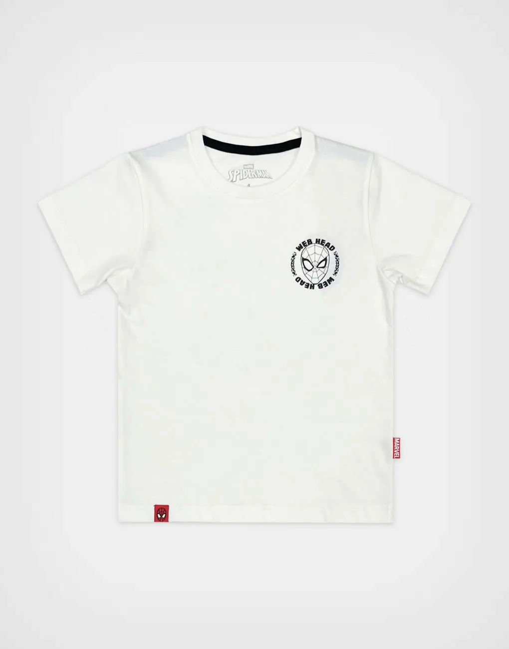 Polo Manga Corta Spider Man Color Marfil Para Niños