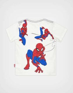 Polo Manga Corta Spider Man Color Marfil Para Niños