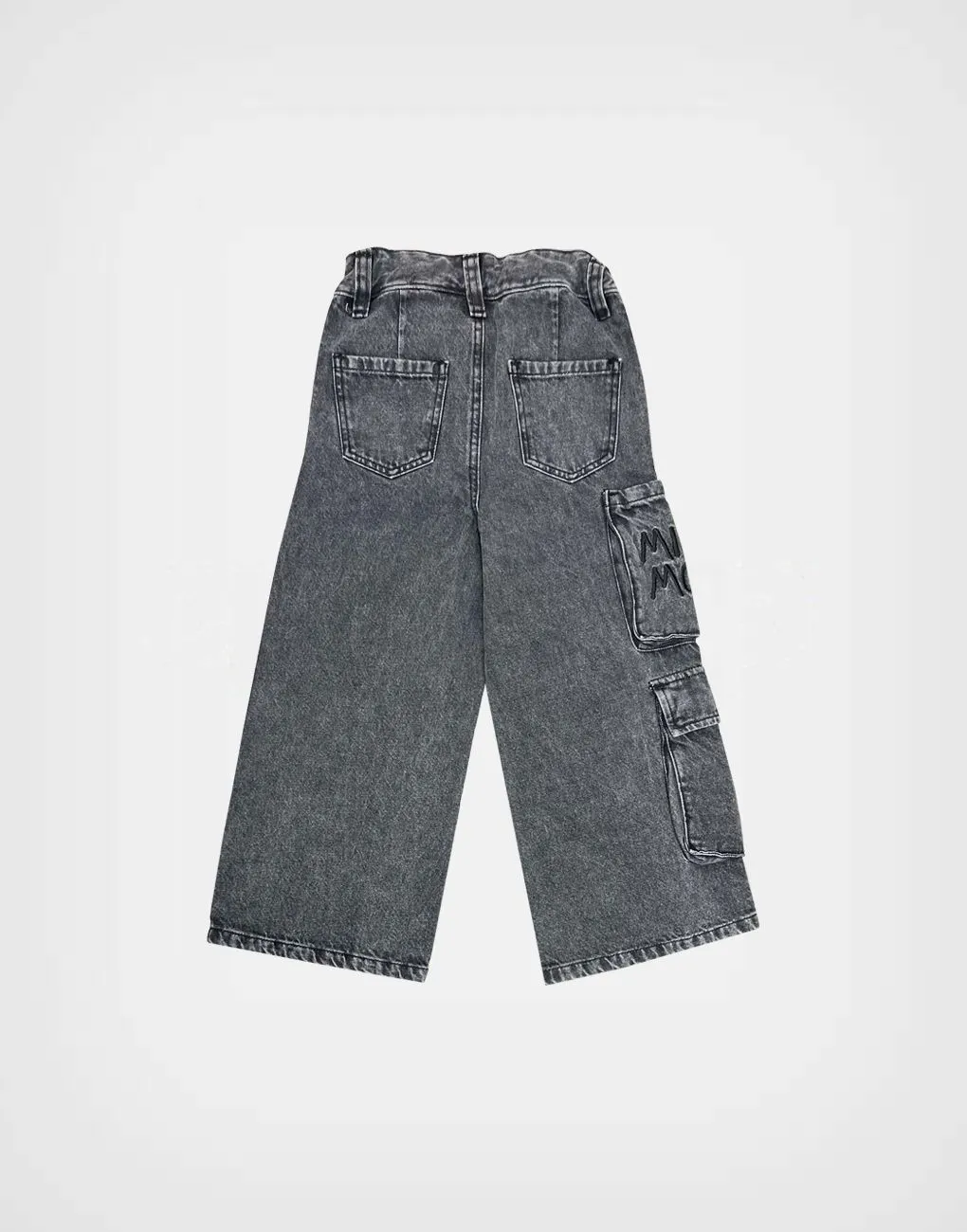 Pantalón Jean Carguero Negro Minnie Mouse Para Niñas