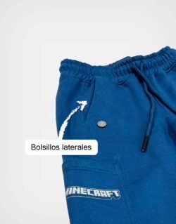 Pantalón Jogger Minecraft Color Azul Para Niños