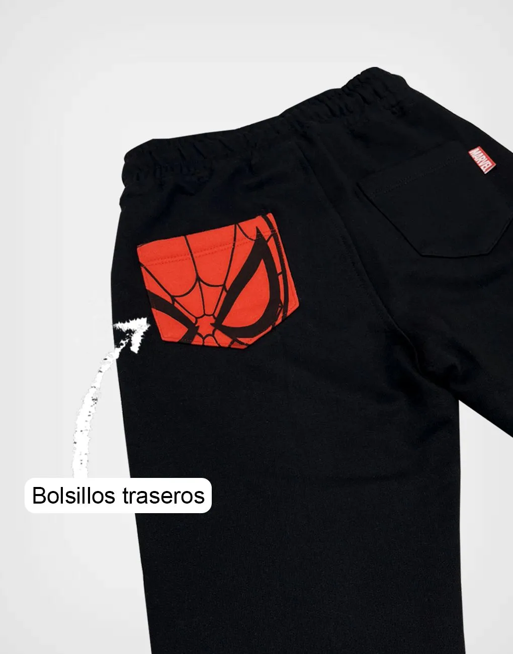 Pantalón Jogger Spider Man Color Negro Para Niños