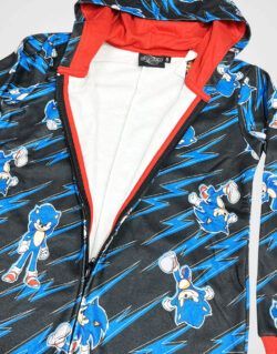 Pijama Micropolar Manga Larga Sonic Color Azul Para Niños