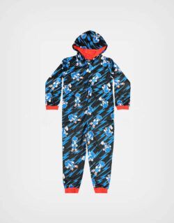 Pijama Micropolar Manga Larga Sonic Color Azul Para Niños