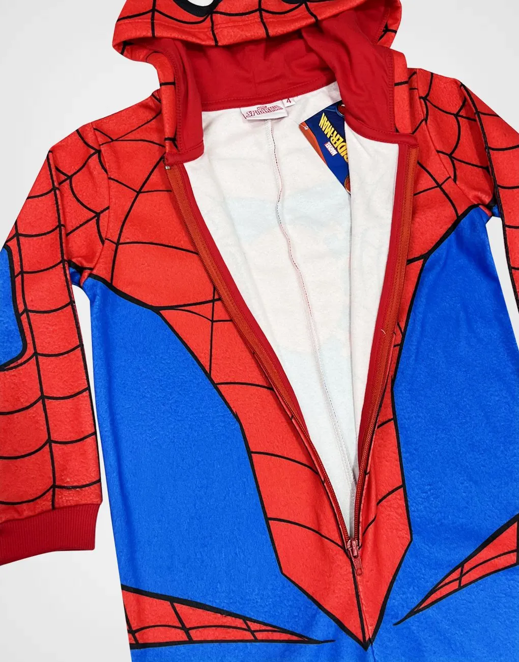 Pijama Micropolar Manga Larga Spider Man Color Rojo Para Niños