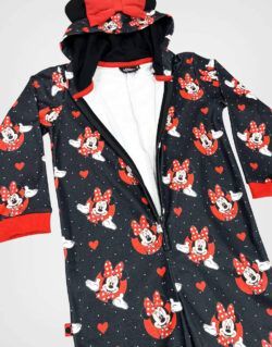 Pijama Micropolar Minnie Mouse Color Negro Para Niñas