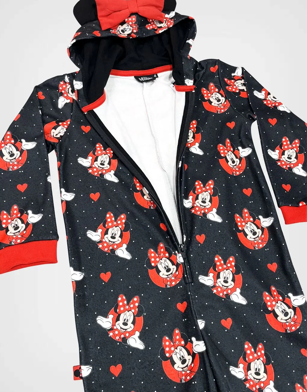 Pijama Micropolar Minnie Mouse Color Negro Para Niñas