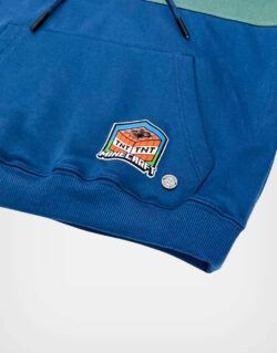 Polera Con Capucha Minecraft Color Azul + Verde Para Niños