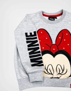 Polera Minnie Mouse Happy Color Gris Para Niñas