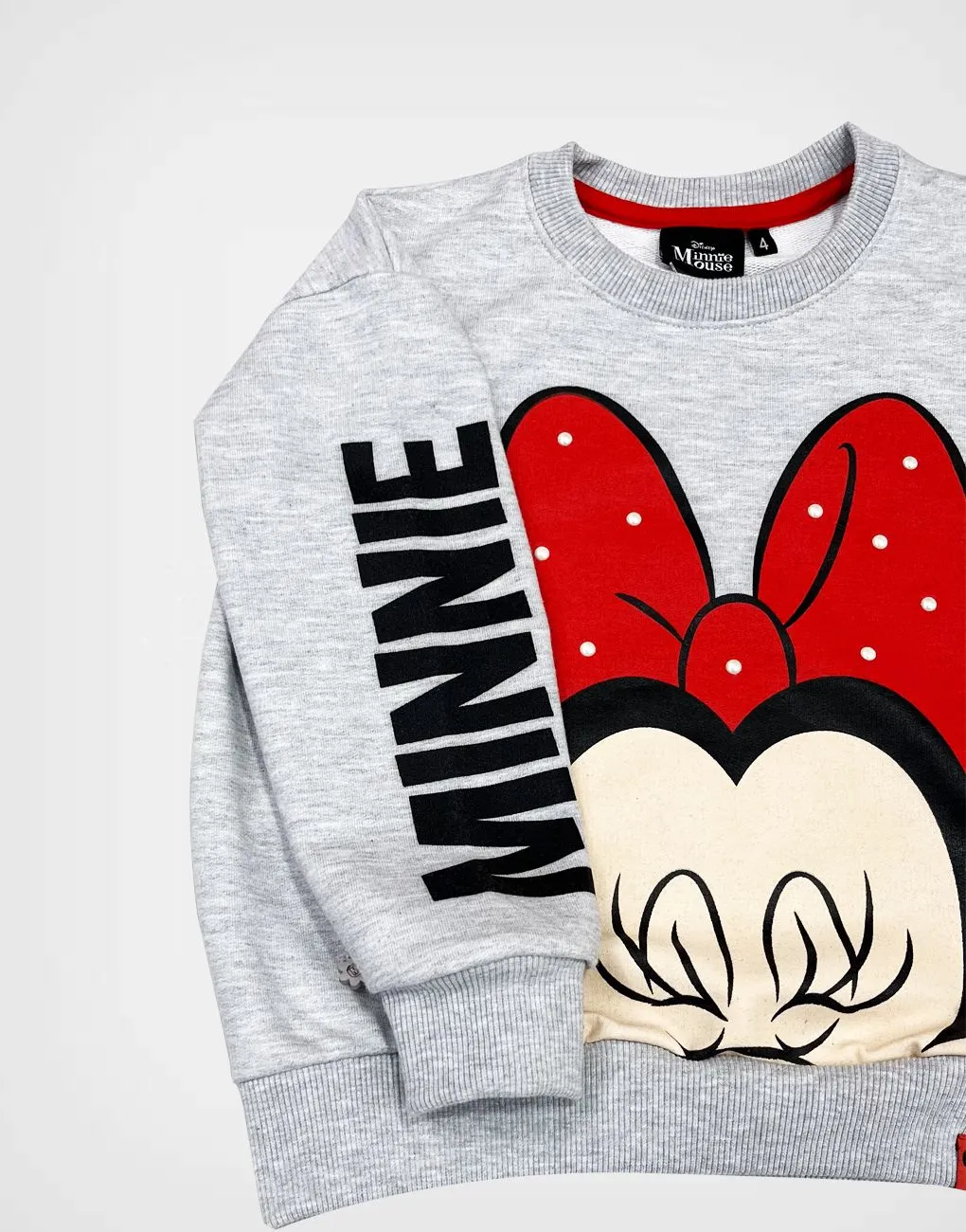 Polera Minnie Mouse Happy Color Gris Para Niñas