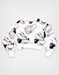 Polera Semicrop Color Blanca Minnie Mouse