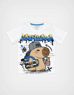 Polo Manga Corta Capibara Color Blanco Para Niños