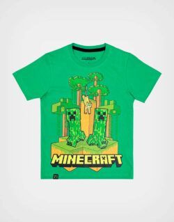 Polo Manga Corta Minecraft Color Verde Para Niños