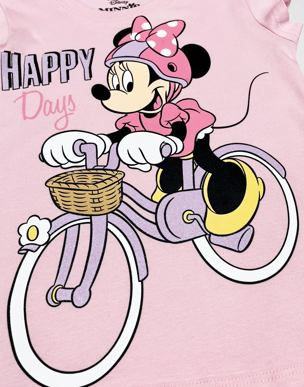 Polo Manga Corta Minnie Mouse Biker Color Rosa