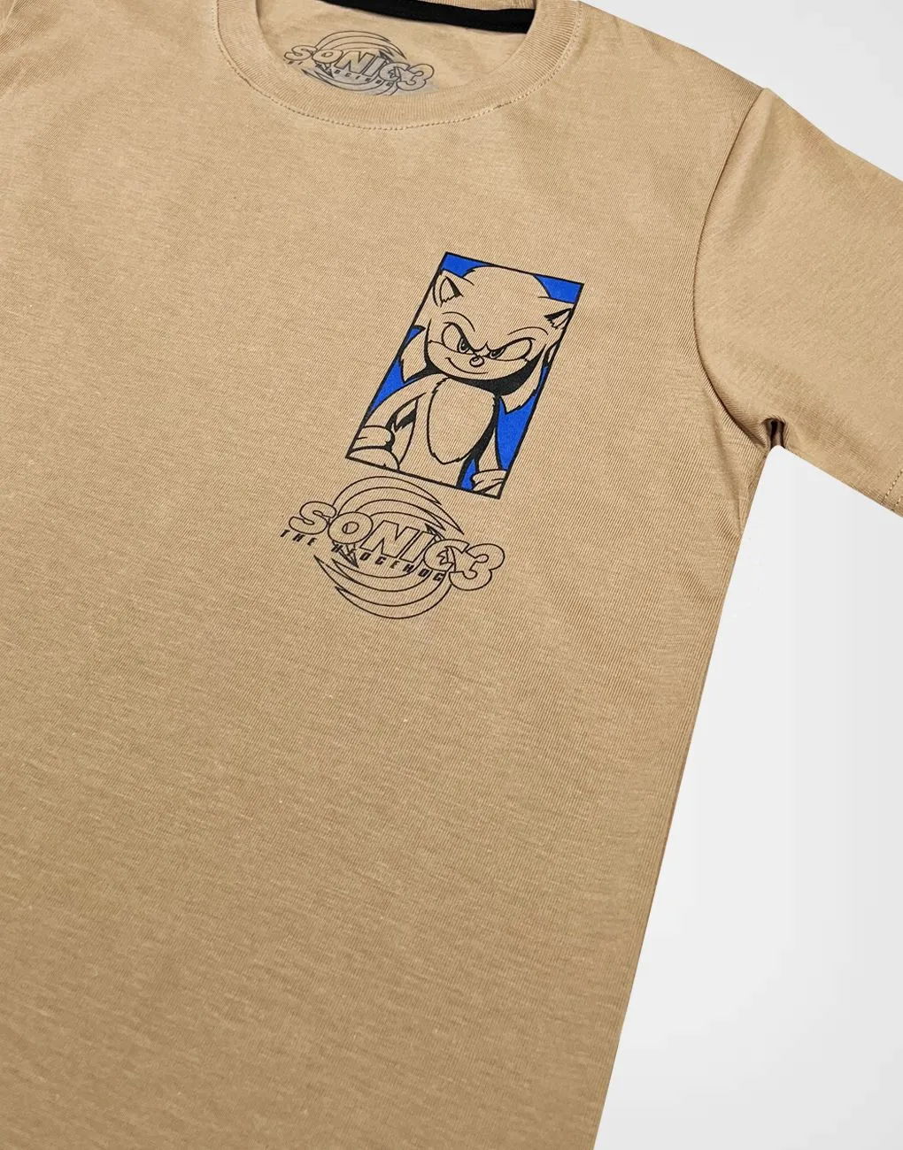 Polo Manga Corta Sonic 3 Color Beige Para Niños
