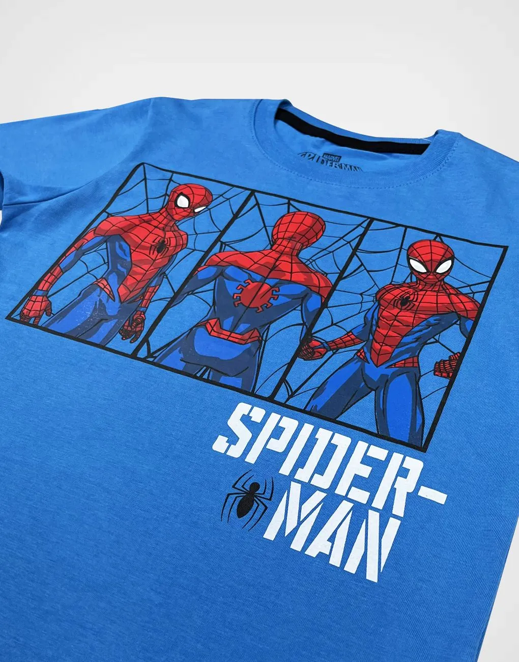 Polo Manga Corta Spider Man Color Azul Para Niños