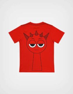 Polo Manga Corta Sprunki Color Rojo Para Niños