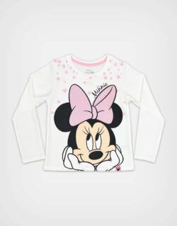 Polo Manga Larga Minnie Mouse Color Beige Para Niñas