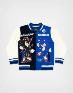 Casaca Bomber Sonic & Shadow Color Azul + Negro Para Niños