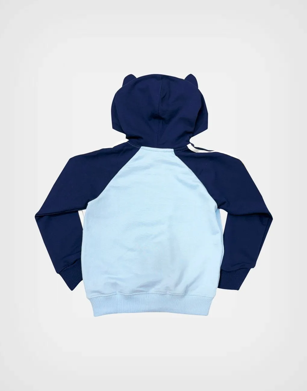 Casaca Con Capucha Bluey Color Celeste + Azul Para Niños