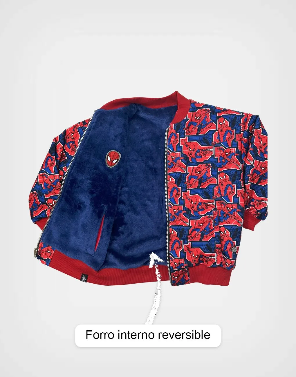 Casaca Reversible Spiderman Para Niños