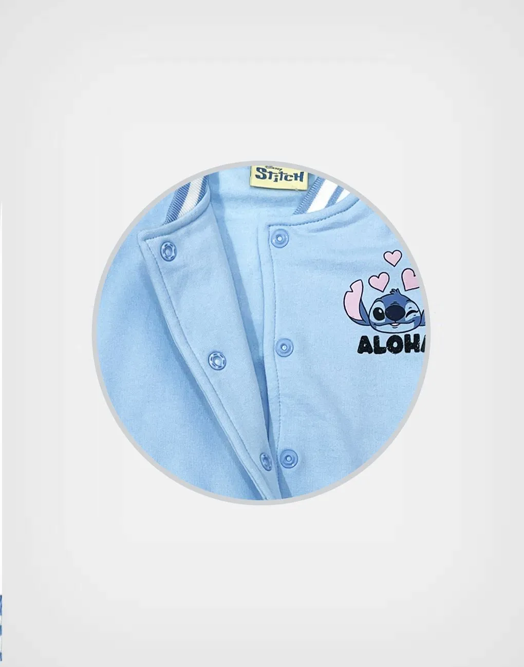 Casaca Stitch Color Celeste Para Niñas