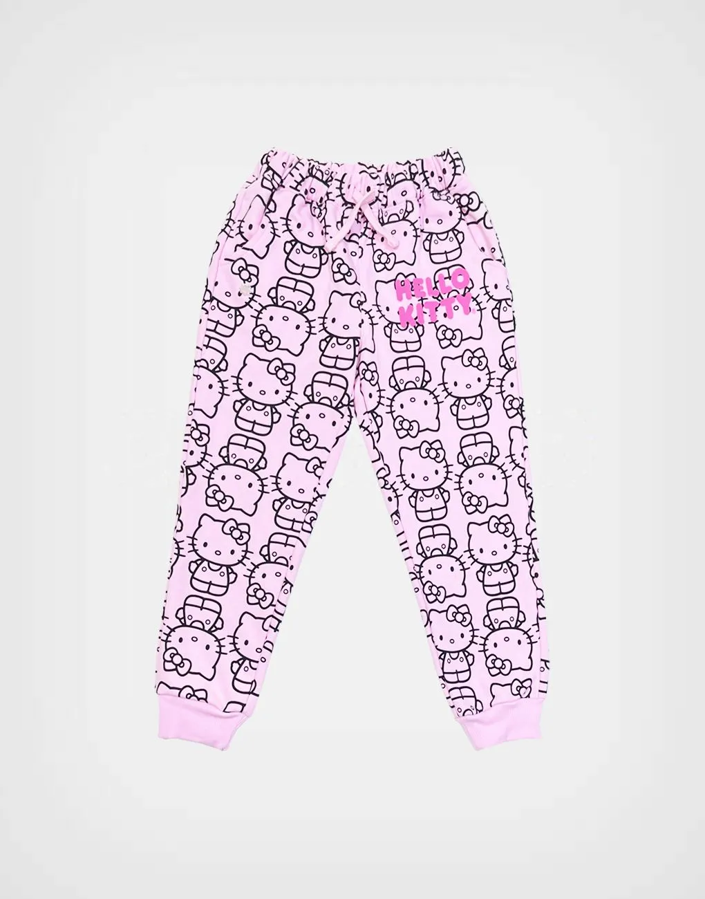 Conjunto Hello Kitty Polera + Jogger Color Rosa Para Niñas