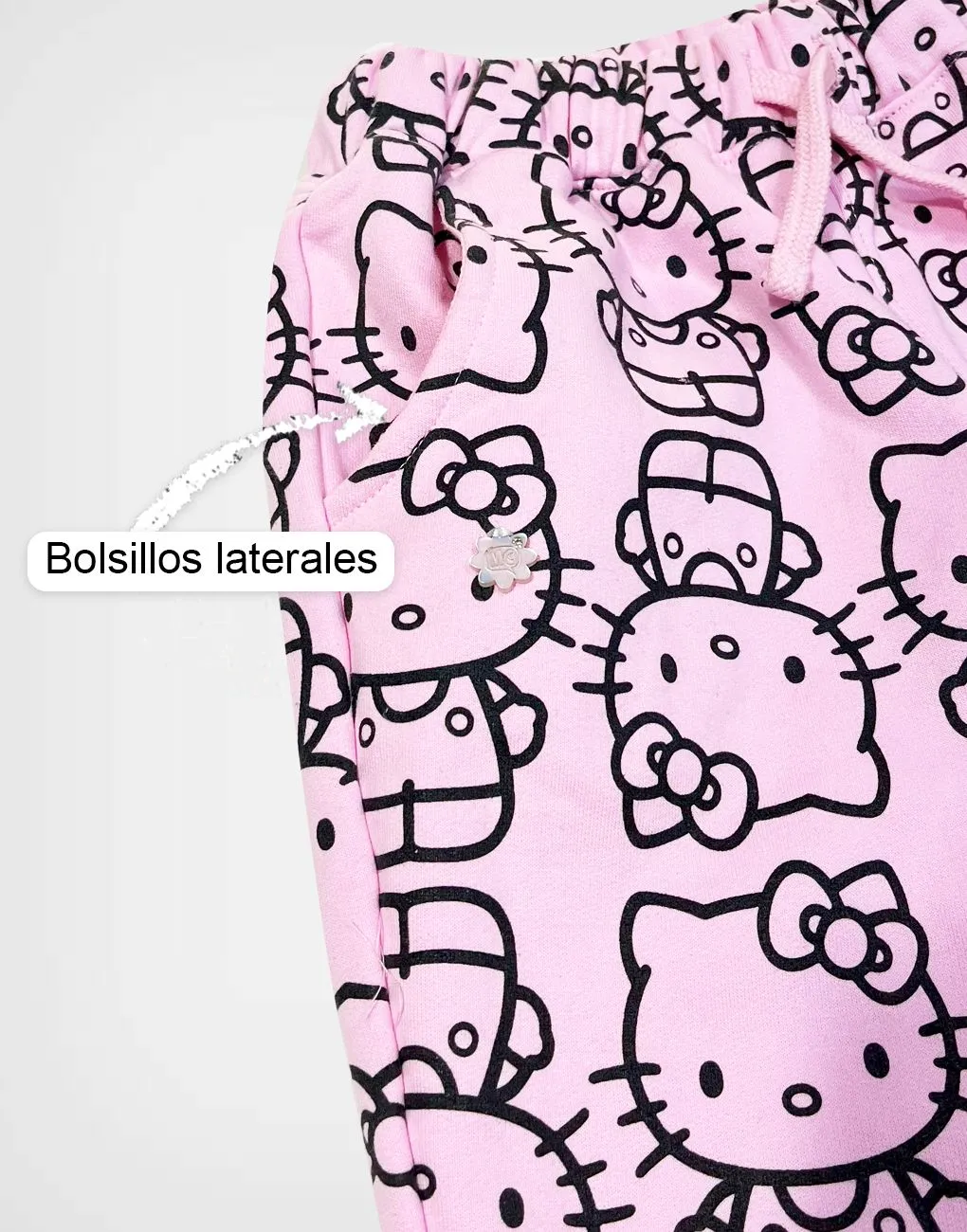 Conjunto Hello Kitty Polera + Jogger Color Rosa Para Niñas