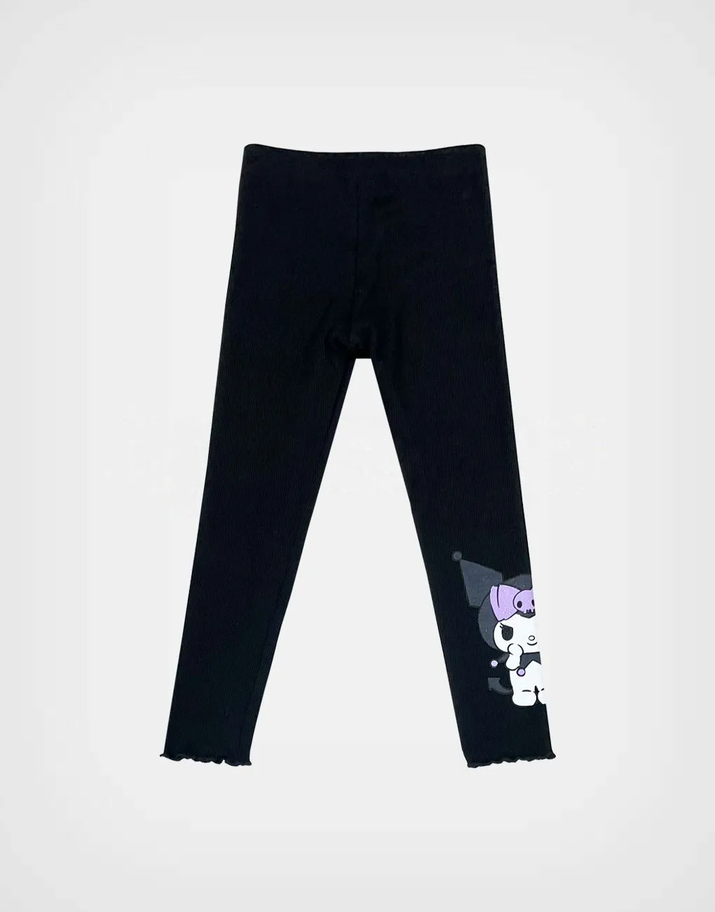 Legging Rib Kuromi Color Negro para Niñas