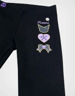 Legging Rib Kuromi Color Negro para Niñas