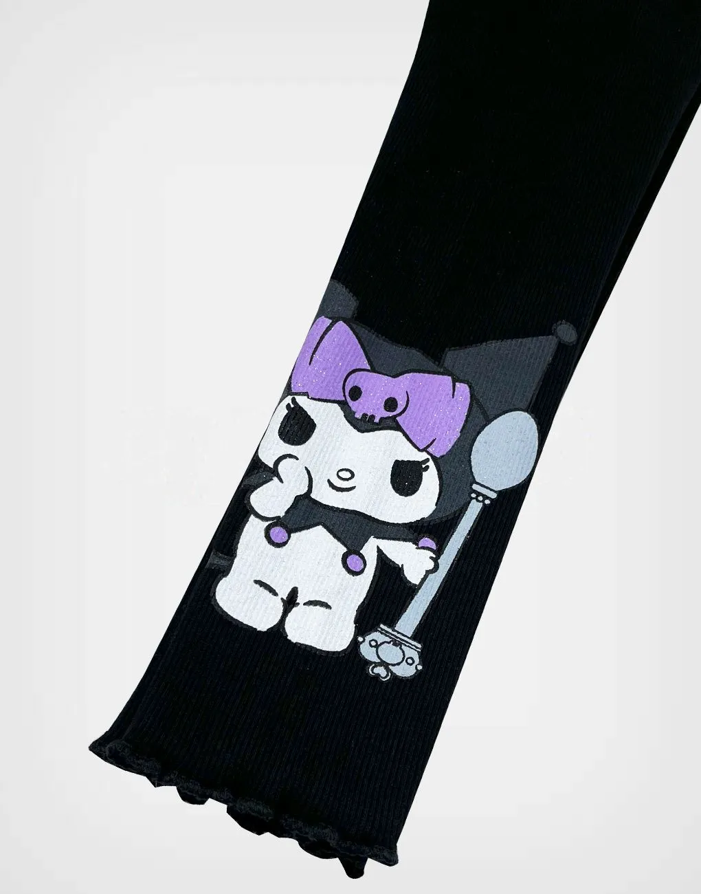 Legging Rib Kuromi Color Negro para Niñas