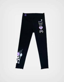 Legging Rib Kuromi Color Negro para Niñas