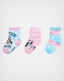 Medias Minnie Mouse Rosa Pack 3 Pares Para Niñas